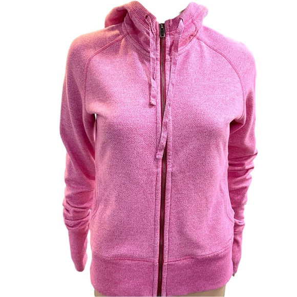 Women’s Pink Patagonia Cloud Stack Full Zip Hoodie Heathered Fleece size medium - Picture 2 of 13